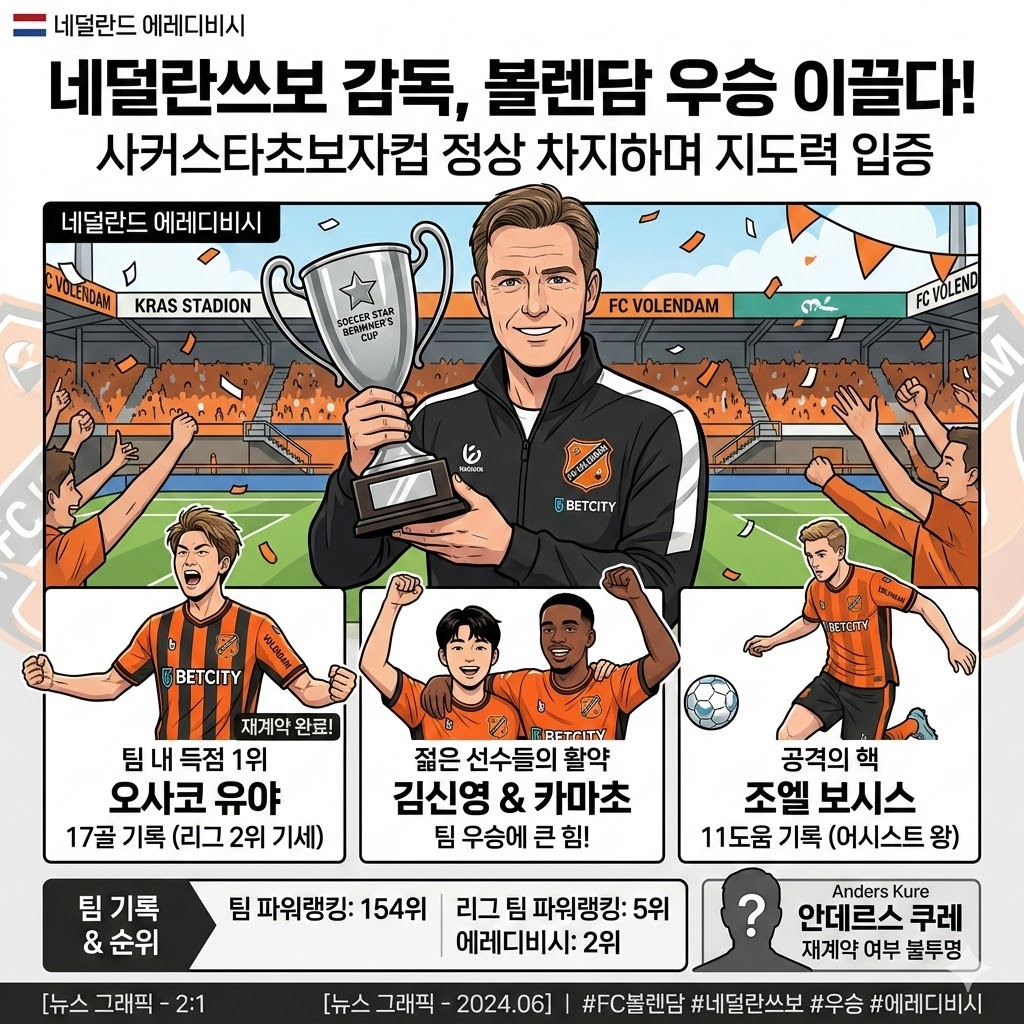 돌풍! 볼렌담, 네덜란쓰보 매직으로 컵 우승